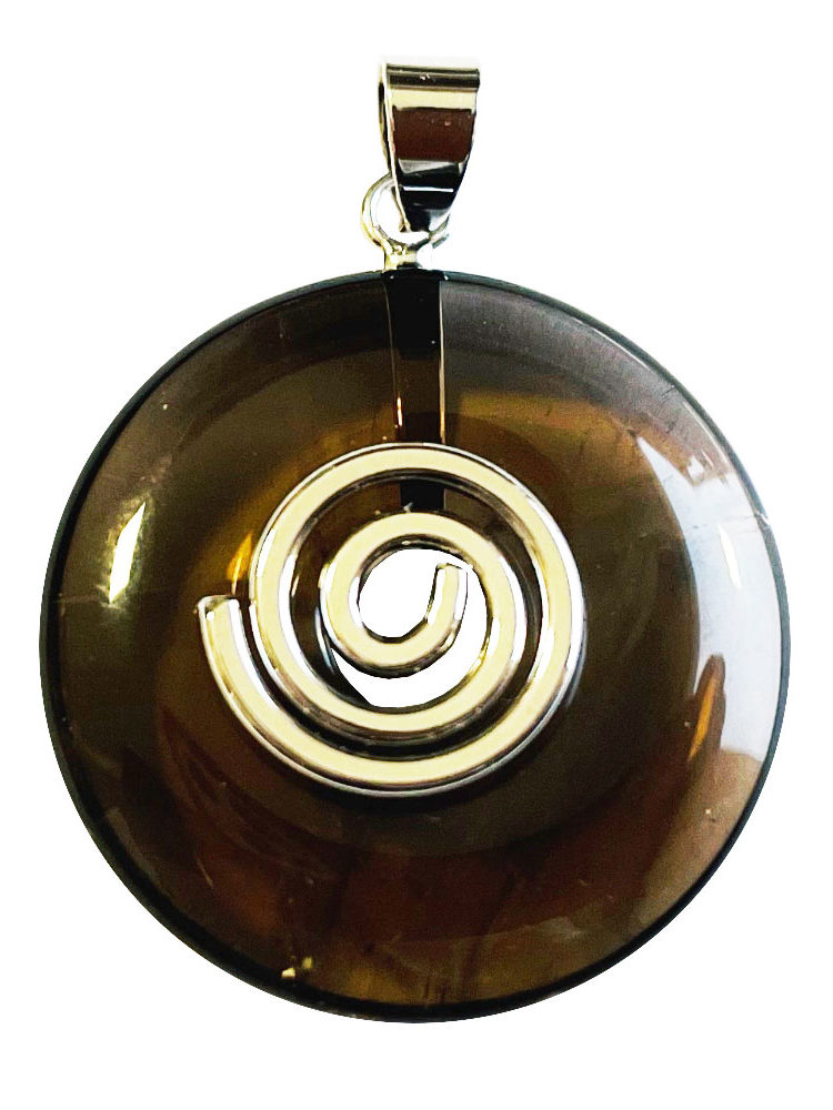 Pendentif Quartz fumé - PI chinois ou Donut