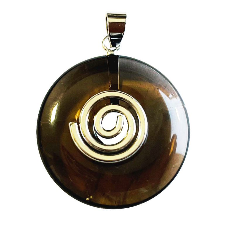 Pendentif Quartz fumé - PI chinois ou Donut