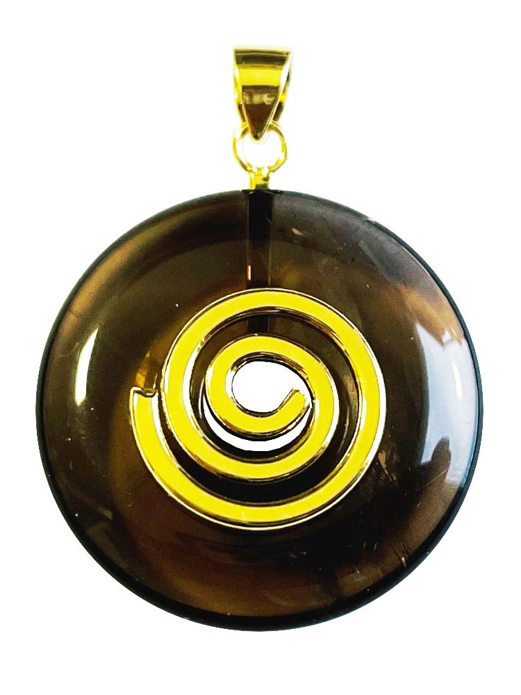 Pendentif Quartz fumé - PI chinois ou Donut