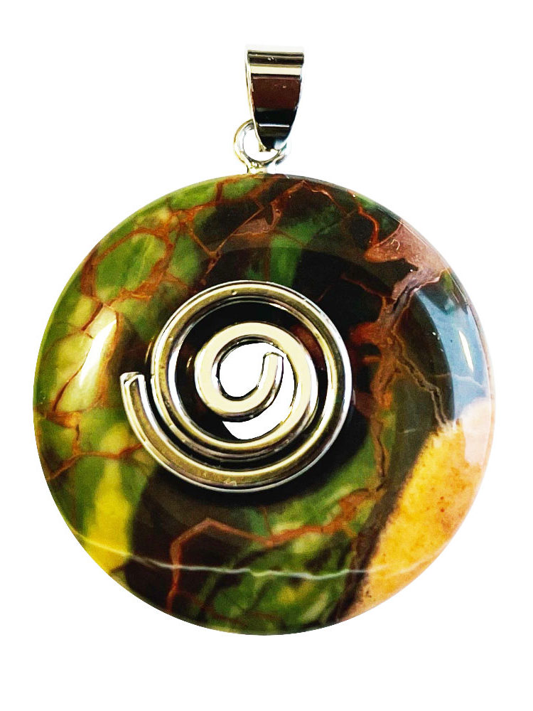 Pendentif Rhyolite de Fleur - PI chinois ou Donut