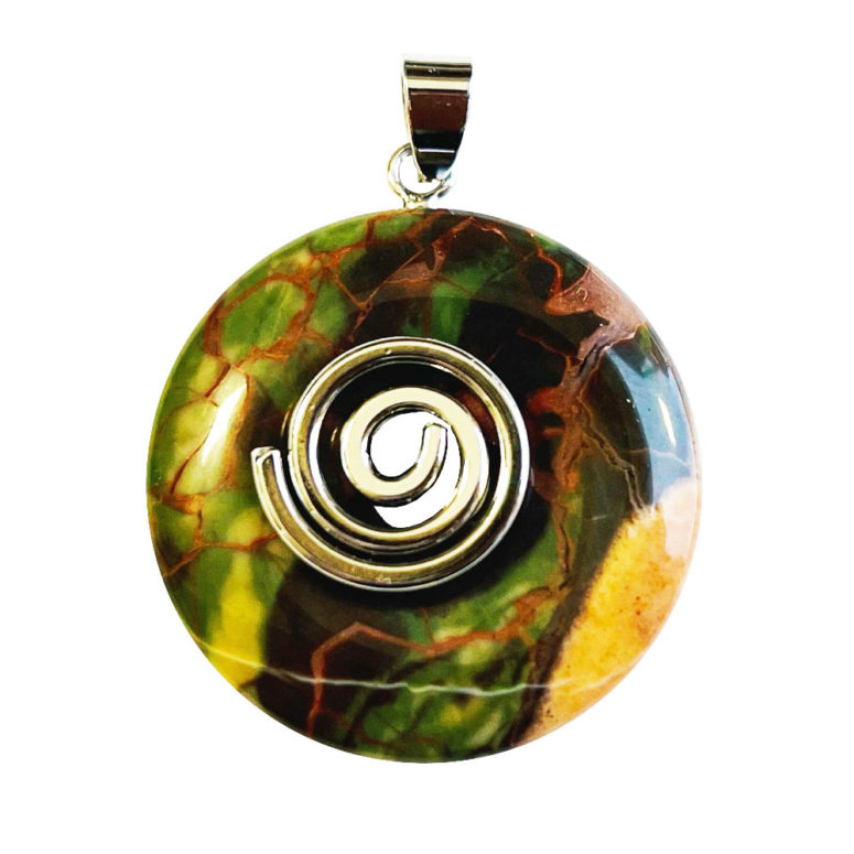 Pendentif Rhyolite de Fleur - PI chinois ou Donut