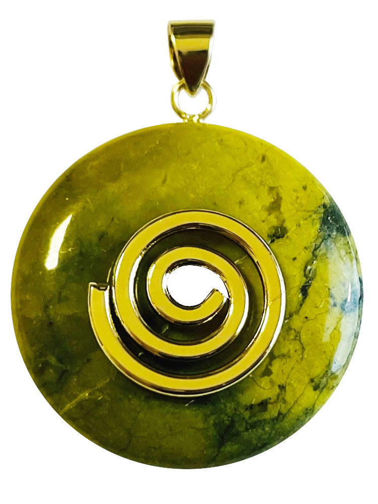 Pendentif Serpentine - PI chinois ou Donut