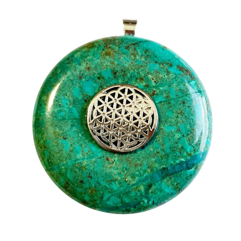 Pendentif Chrysocolle - PI chinois ou Donut