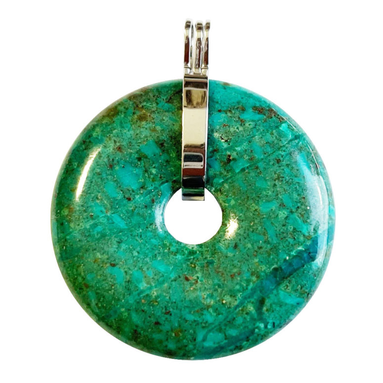 Pendentif Chrysocolle - PI chinois ou Donut