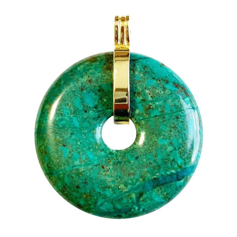 Pendentif Chrysocolle - PI chinois ou Donut