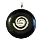 Pendentif Obsidienne argentée - PI chinois ou Donut