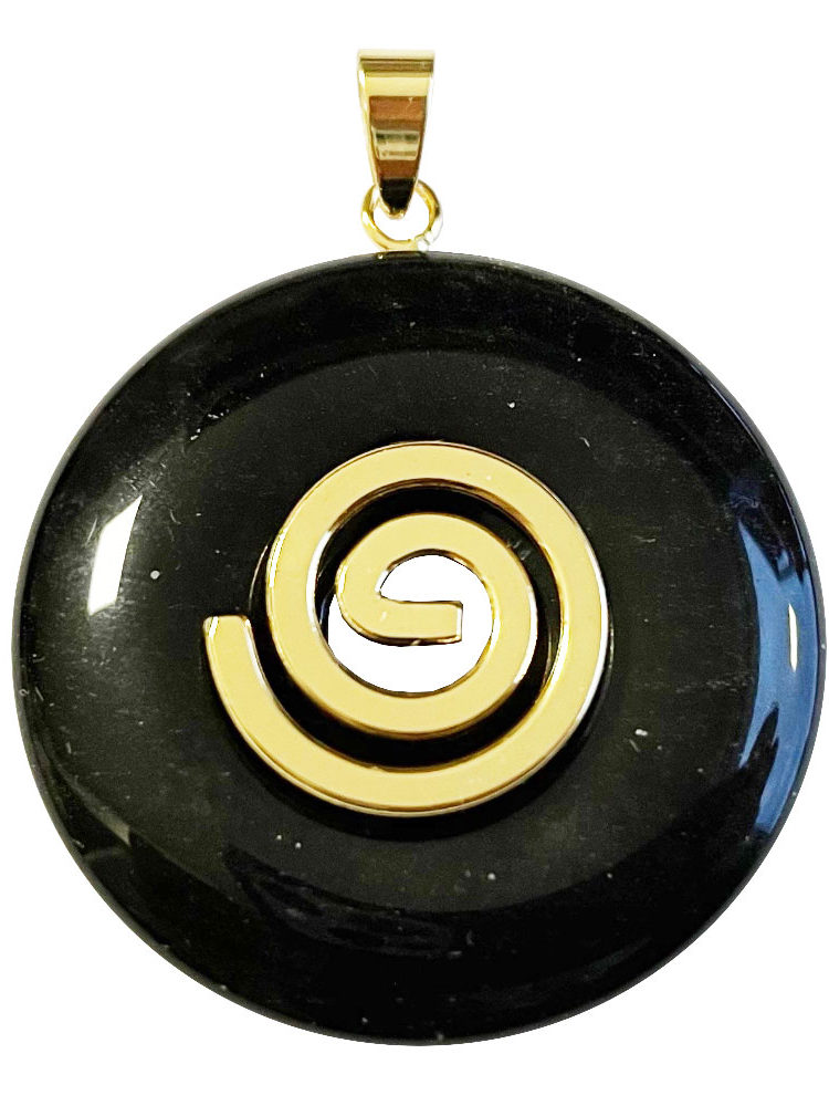 Pendentif Obsidienne argentée - PI chinois ou Donut