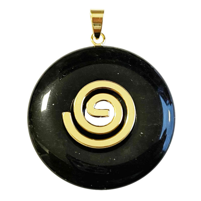 Pendentif Obsidienne argentée - PI chinois ou Donut