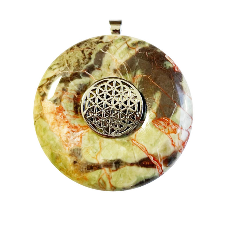 Pendentif Rhyolite de Fleur - PI chinois ou Donut