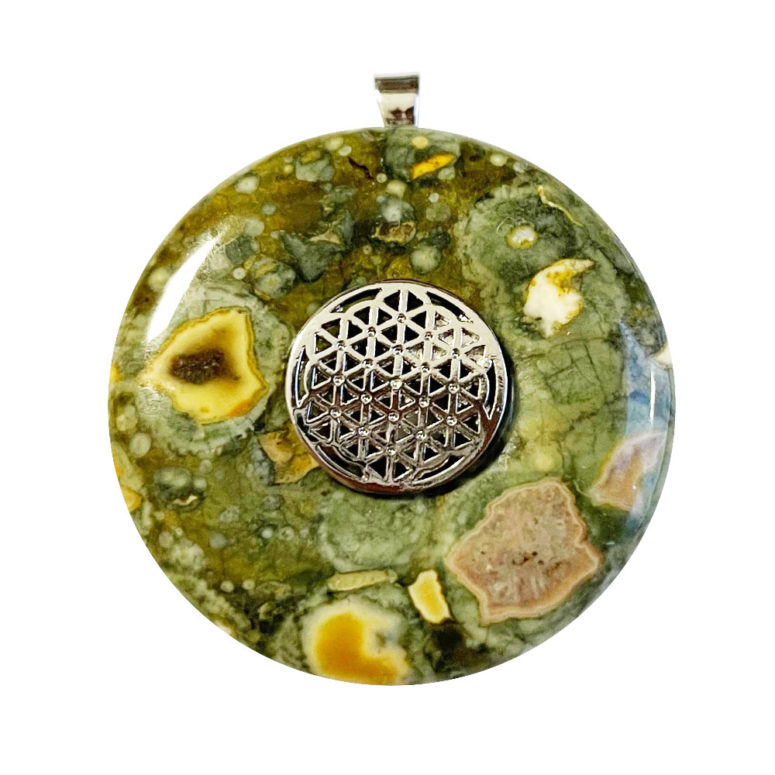 Pendentif Rhyolite verte - PI chinois ou Donut