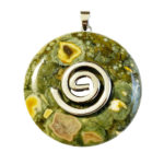 Pendentif Rhyolite verte - PI chinois ou Donut