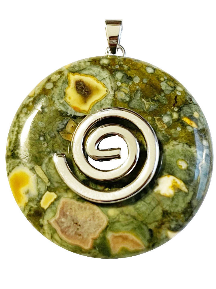 Pendentif Rhyolite verte - PI chinois ou Donut