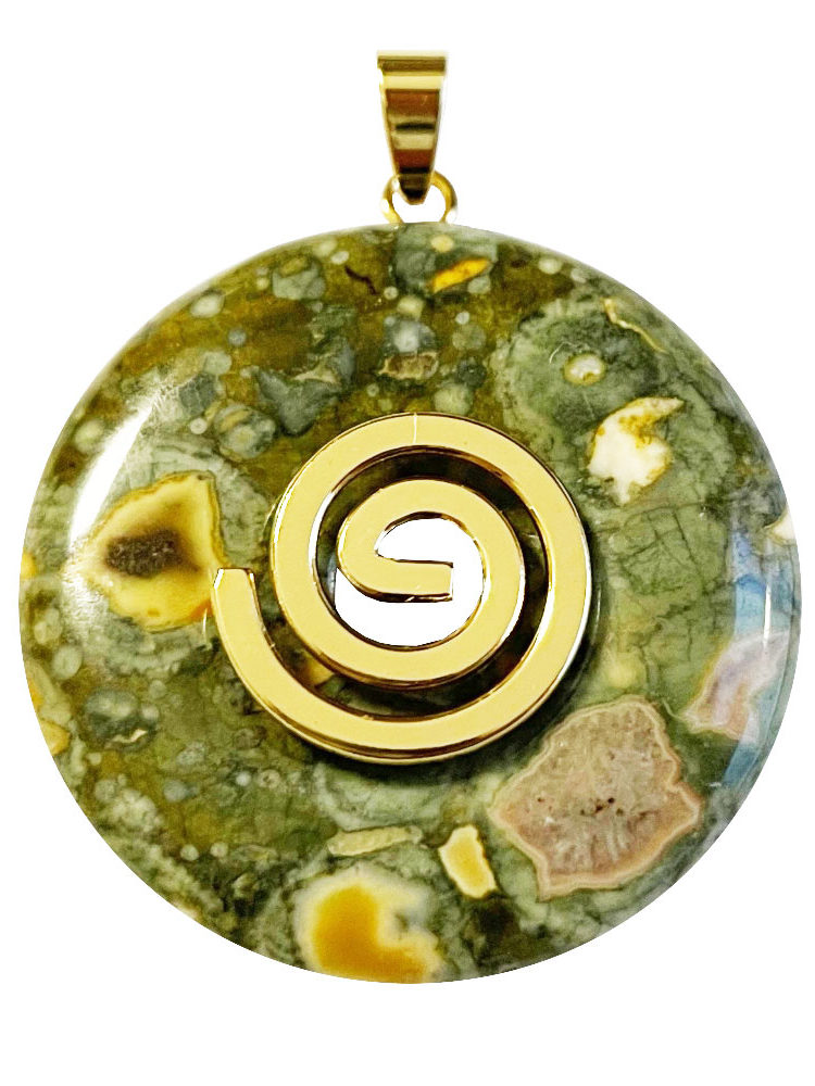 Pendentif Rhyolite verte - PI chinois ou Donut