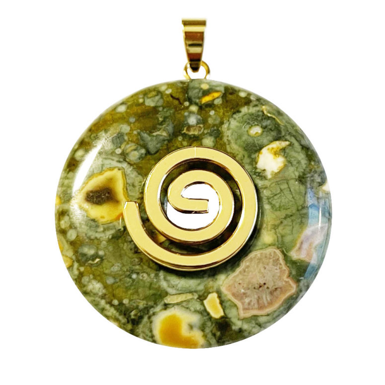 Pendentif Rhyolite verte - PI chinois ou Donut