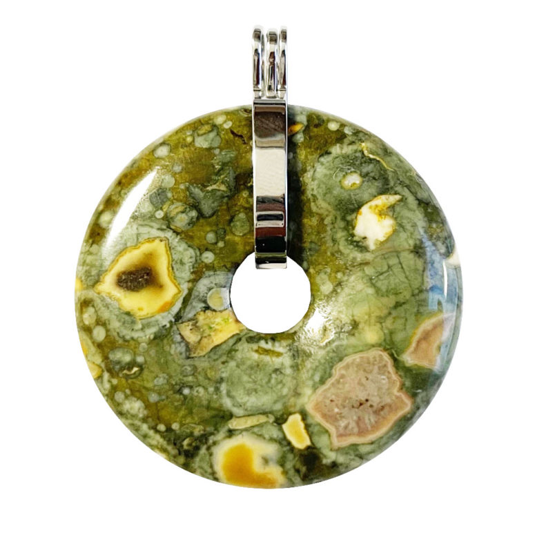 Pendentif Rhyolite verte - PI chinois ou Donut