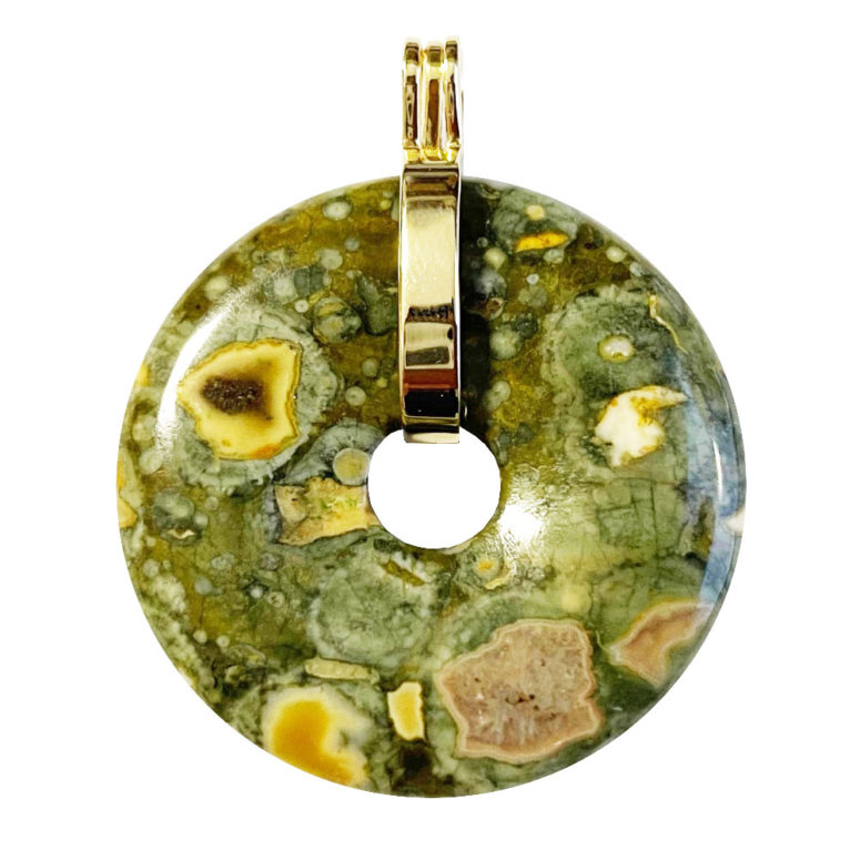 Pendentif Rhyolite verte - PI chinois ou Donut