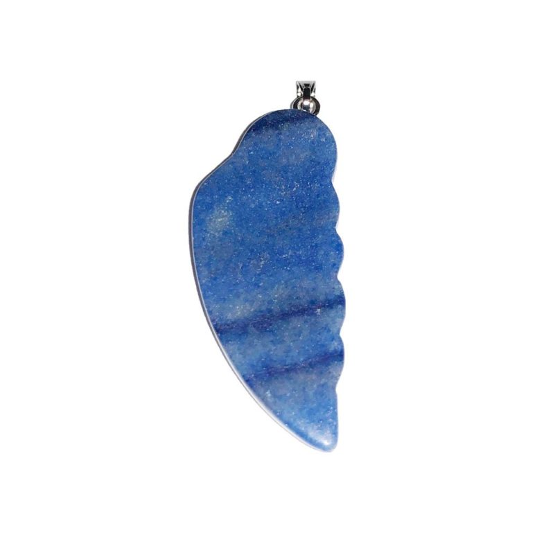 pendentif quarte bleu aile d'ange