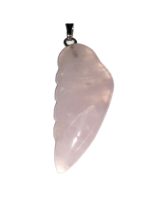 pendentif quartz rose aile d’ange