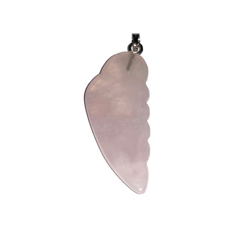 pendentif quartz rose aile d'ange