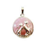 pendentif quartz rose chat