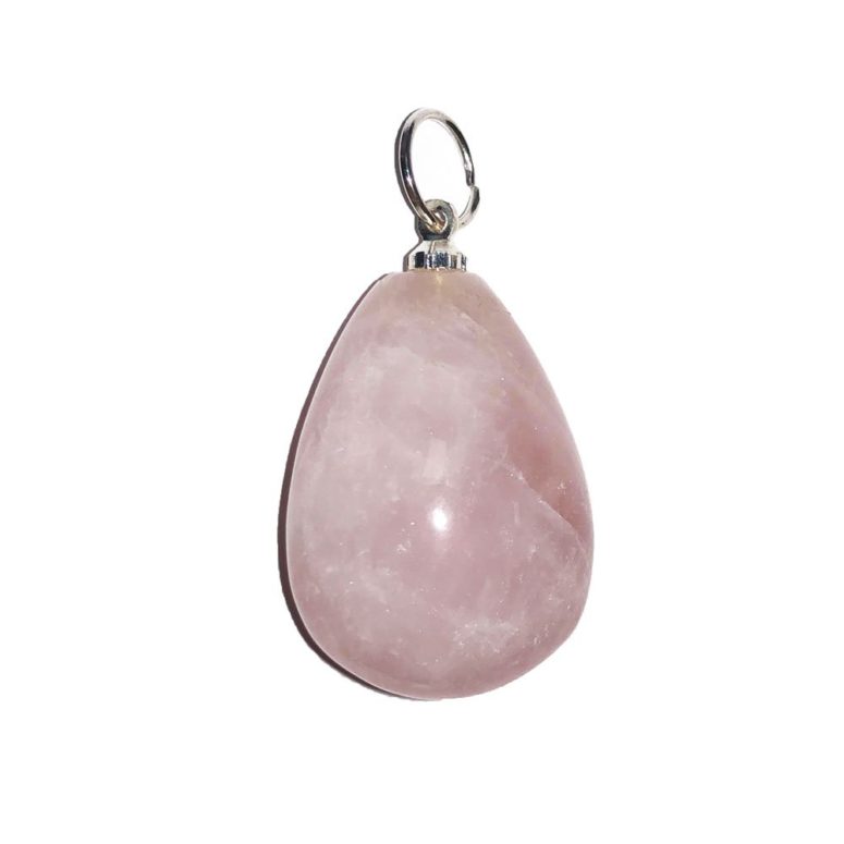 pendentif quartz rose goutte eau