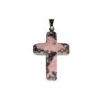 pendentif rhodonite croix