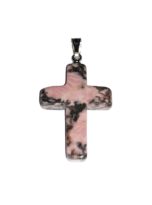 pendentif rhodonite croix