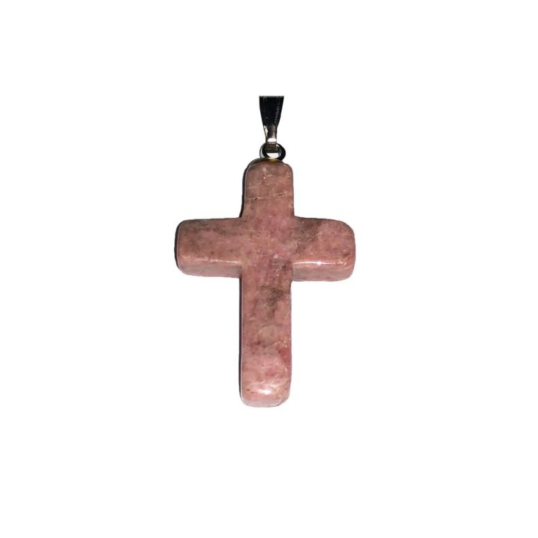 pendentif rhodonite croix