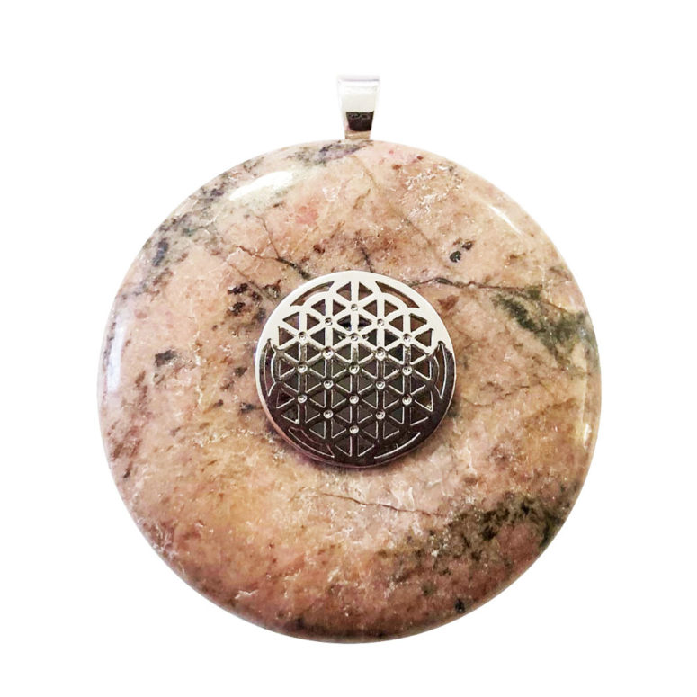 pendentif rhodonite pi chinois