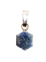 pendentif saphir bleu pierre brute