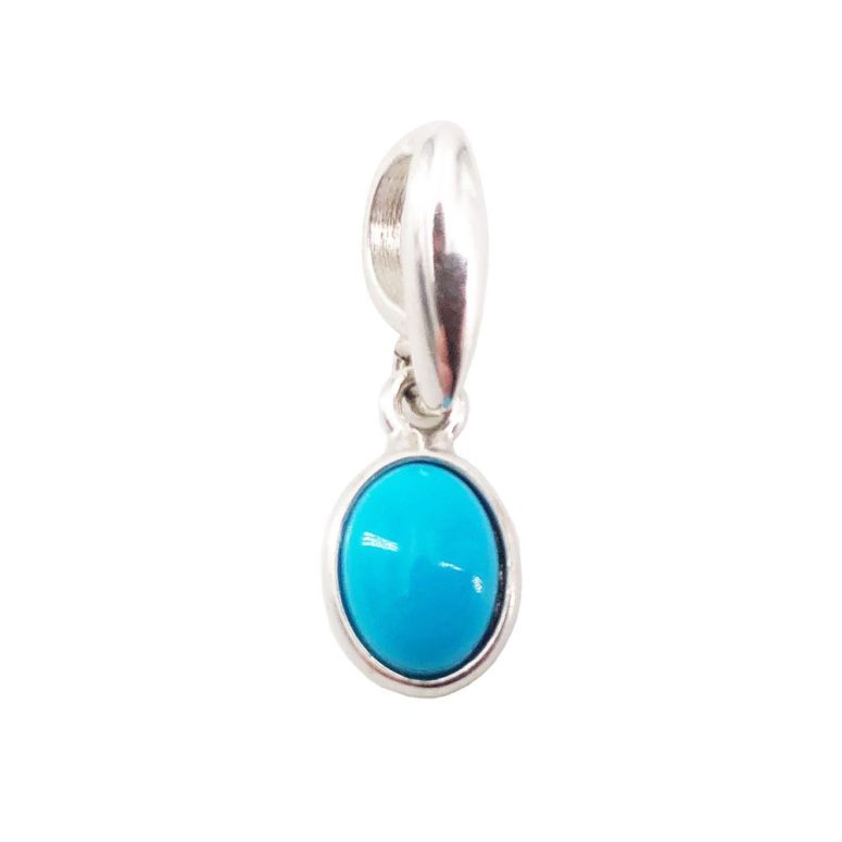 pendentif turquoise argent rhodié