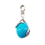 pendentif turquoise océane argent rhodié