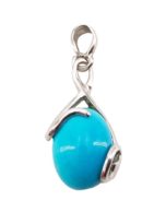 pendentif turquoise océane argent rhodié