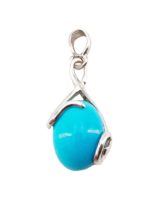 pendentif turquoise océane argent rhodié