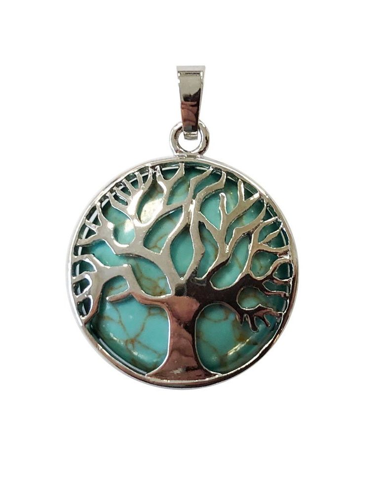 pendentif turquoise stabilisée arbre de vie