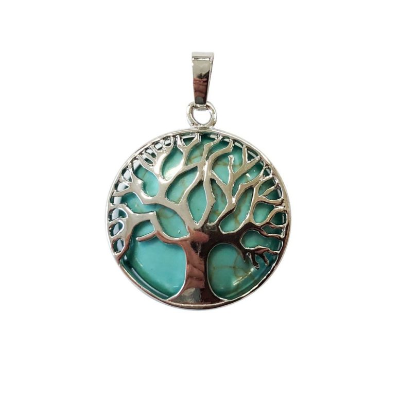 pendentif turquoise stabilisée arbre de vie