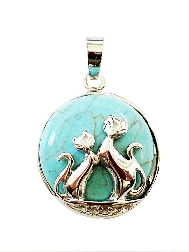 pendentif turquoise stabilisée chat