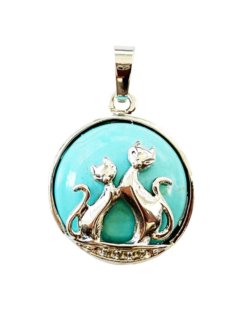 pendentif turquoise stabilisée chat