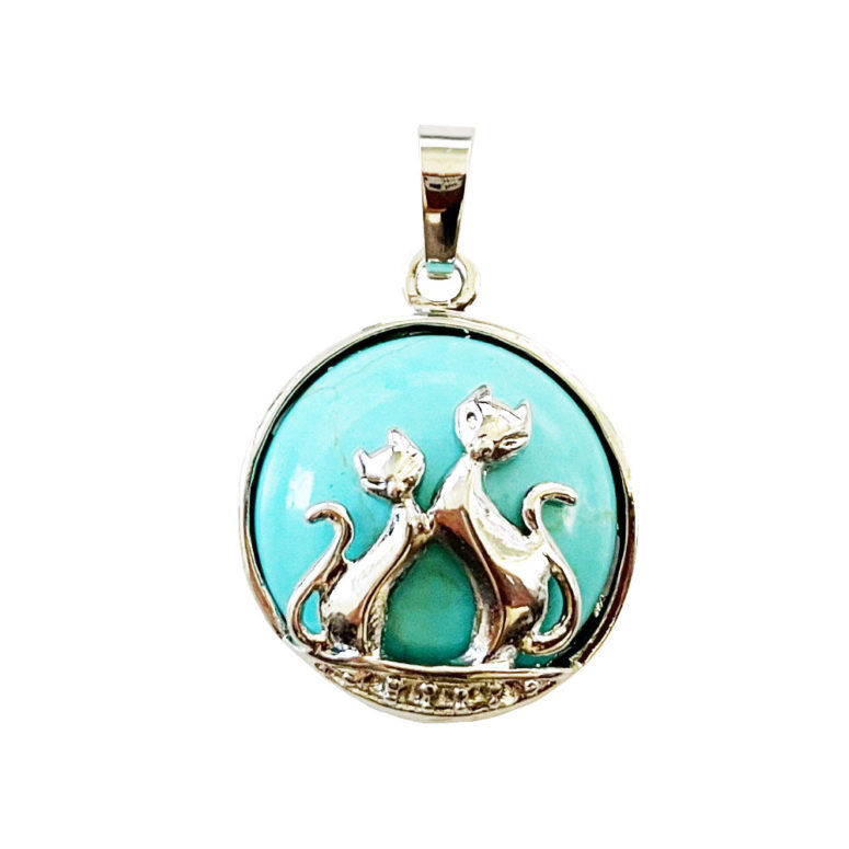 pendentif turquoise stabilisée chat