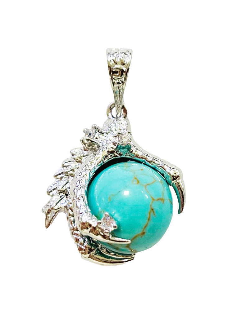 Pendentif Turquoise stabilisée Main de Dragon