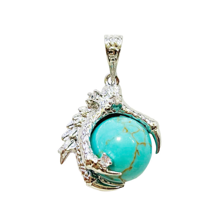 Pendentif Turquoise stabilisée Main de Dragon