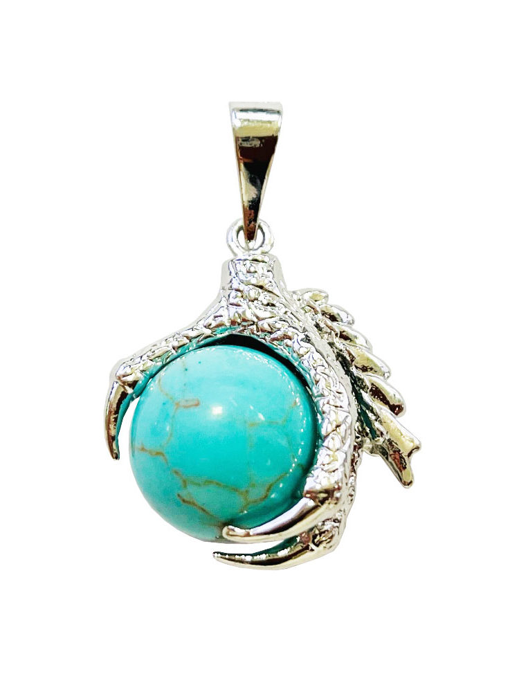 Pendentif Turquoise stabilisée Main de Dragon