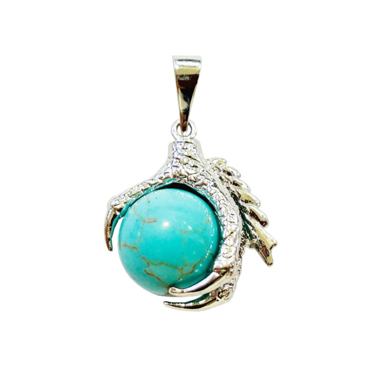 Pendentif Turquoise stabilisée Main de Dragon