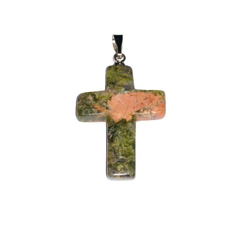 pendentif unakite croix