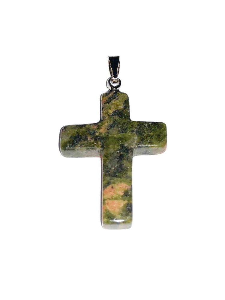 pendentif unakite croix