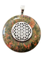 pendentif-unakite-pi-chinois-donut-fleur-de-vie-30mm