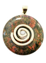 pendentif-unakite-pi-chinois-donut-spirale-doree-30mm