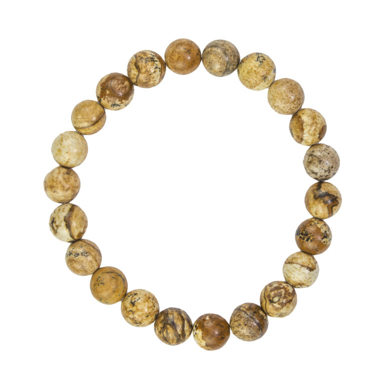 bracelet jaspe paysage pierres boules 8mm