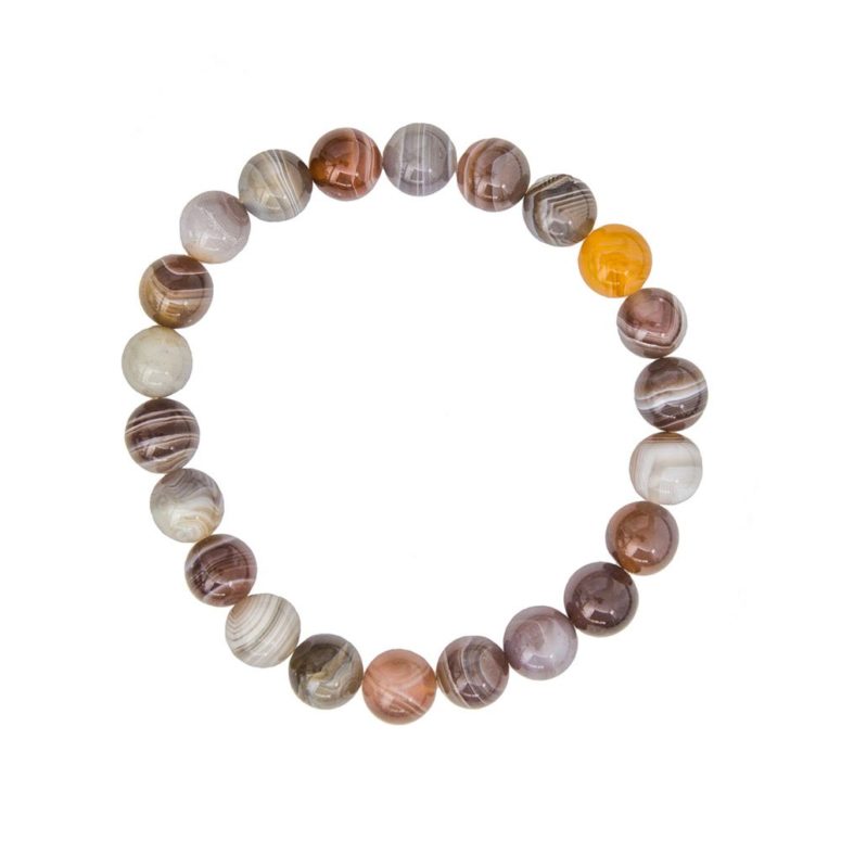 bracelet agate du botswana pierres boules 8mm