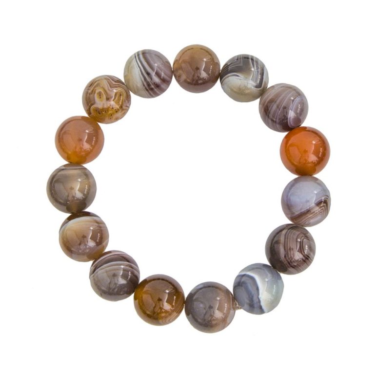 bracelet agate du botswana pierres boules 12mm